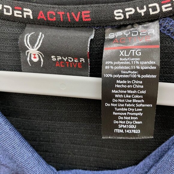 Spyder Active Midweight Blue Long Sleeve Baselayer T Shirt 1437823 Mens size XL - Picture 2 of 4